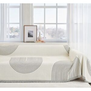 Slashop Black Arches Geometric Knit couch cover 180x260 Chenille Polyester